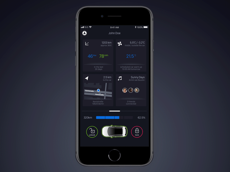 Automotive App Animation #1 animation dark flat gif grey resize smooth square