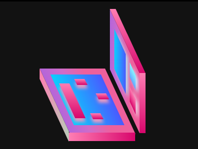 CSS Isometric laptop version css design gradients isometric web