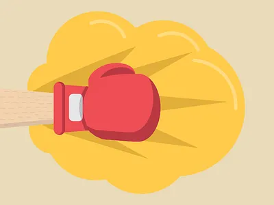 Punch box boxing glove illustration punch