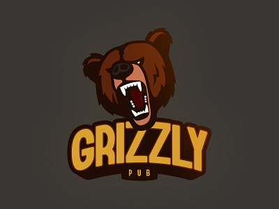 Grizzly Pub american bar bear grizzly grizzly bar logo team