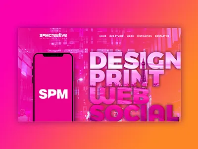 SPM Creative Hero Image design gradient header hero orange pink ux website
