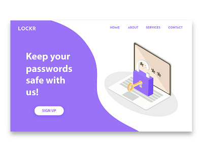 LOCKR app cards design header interactive landing ui uidesign ux web website