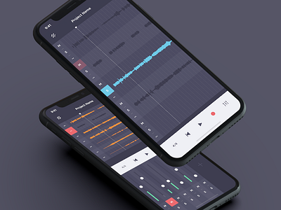 Mobile Audio Workstation audio dark experience interface iphone mobile music play record ui ux x