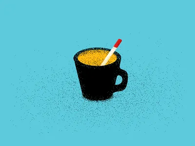 Mornings cigarette coffee design graphic illustration