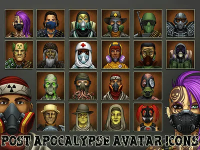 Post-Apocalypse Game Avatars gamedev gameinterface gothic icons post apocalyptic rpg