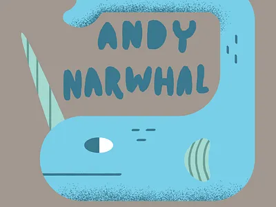 Andy Narwhal blue design fun illustration narwhal personal work play