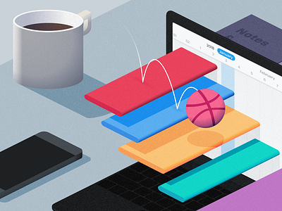 Flow - Illustration dribbble flat flow illustration ios project management redesign tasks ui