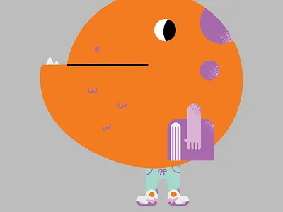 Monster orange cool design exploring illustration monster orange purple sneakers