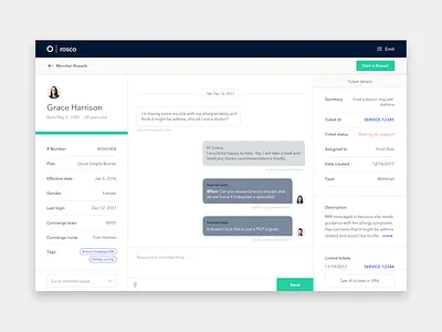 Messaging with Concierge design health messaging ui ux web
