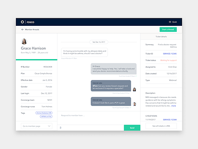 Messaging with Concierge design health messaging ui ux web