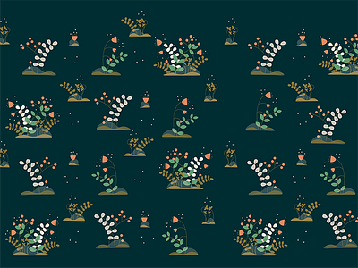 Forest Pattern bugs floral flowers forest minimal pattern tiny vector