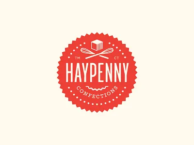 Haypenny bakery branding identity logo marshmallow typography vintage