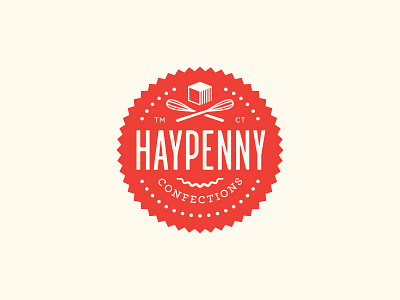 Haypenny bakery branding identity logo marshmallow typography vintage