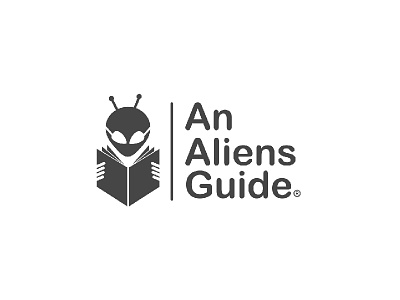 Aliens guide alien alien knowledge logo alien magazine alien reader aliens aliens book book guide logo logo mark smarti alien logo