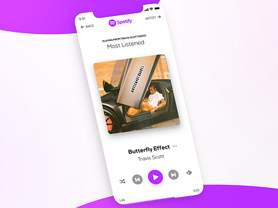Music Player - Daily Ui #009 dailyui music player spotify travis scott