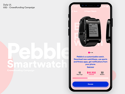 Daily UI - Crowdfunding Campaign app campaign crowdfunding dailyui design ui ux watch