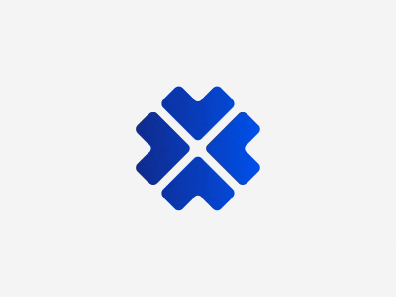 Abstract Four-Leaf Clover Constructions 2d animation blue branding clover gif logo logo animation logo inspiration motion process spin