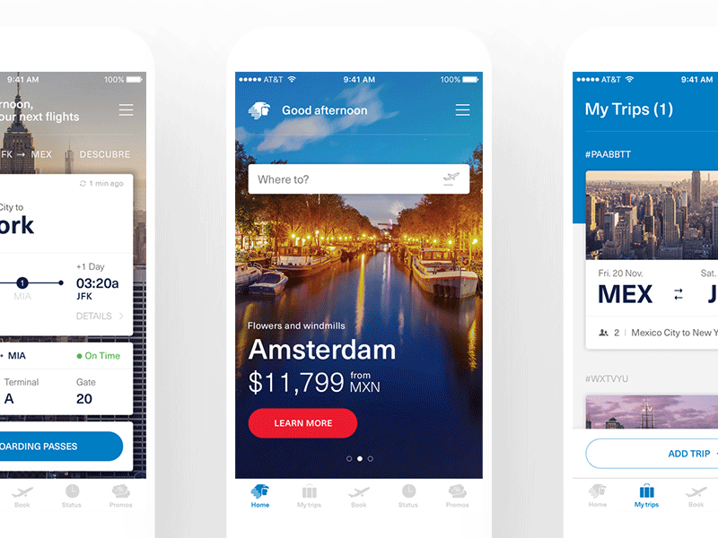 Aeromexico App Redesign Screens app art direction design ui ux