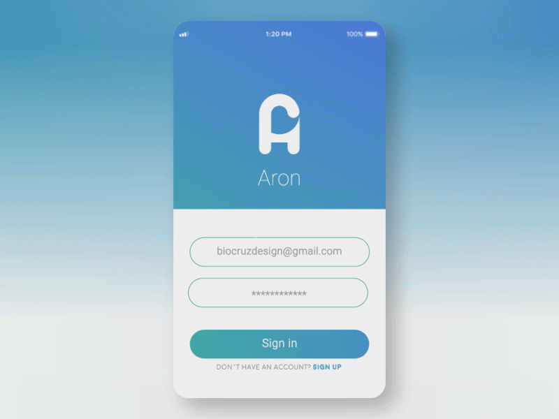 Sign In app graph grid interaction ios layout mockup motion onboarding signin signup ui