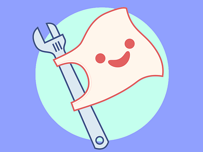 This Wrench & Marcel funny guy logo marcel playful sketch wrench