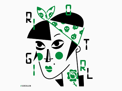 Riot Girl character figure font fontbyme fontlover igreka2n illustration illustrator portrait riotgirl typo vecteur