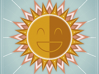 Dreaming of Warmer Days blue illustrate illustration midcentury modern orange pink sun texture vector