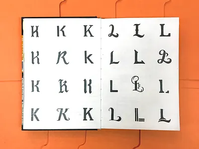 Hand Lettering Exploration – K & L design graphic design hand lettering lettering sketchbook sketching type type design typography