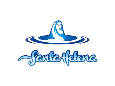 Santa Helena blue brand illustration logo logotype saint typography water woman