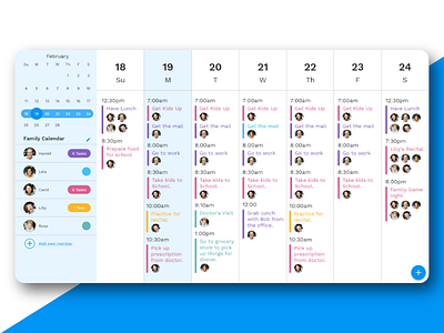 Family Calendar - Daily UI calendar clean daily daily ui family material ux week