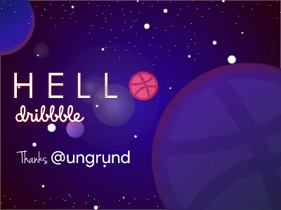 Hello Dribbble dribbble firstone hello invites shot sketch illustration ungrund