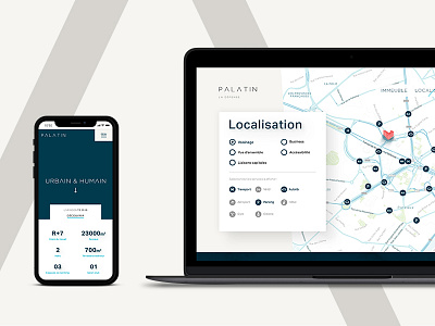 Palatin - Responsive website architecture filters interface map mobile real estate responsive web
