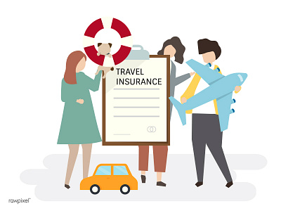 Travel Insurance air car care coverage illustration insurance plane travel travel insurance vector