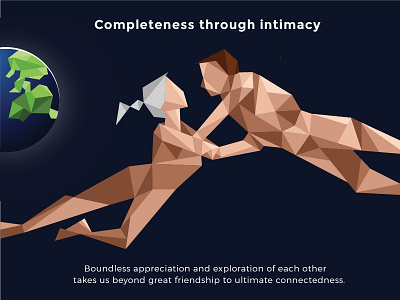 Completeness through intimacy behance couple design flat graphic illustration minimalistic poster project quote space