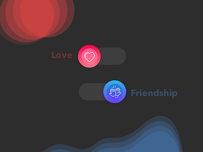 Daily UI #015 On/Off Switch challenge daily dailyui friendship gradient heart love off on toggle