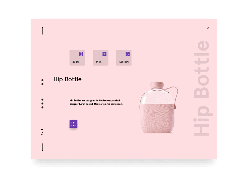 Product Page UI bottle colors interaction interface page product ui ux water