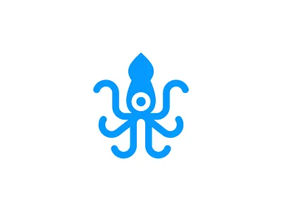 Squid / logo design animal branding geometric line logo mascot octopus sea squid symbol