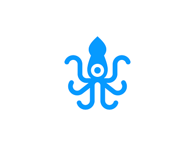 Squid / logo design animal branding geometric line logo mascot octopus sea squid symbol