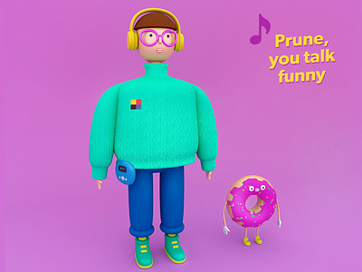 Gus Dapperton 3d 4dcinema arnold cg character graphic illustration donut maxon3d pink singer toy vynil