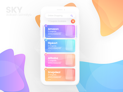 Coupons - Mobile ui color cool creative design gradient login professional signup ui