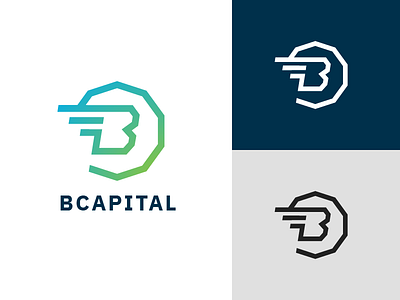 Bcapital Logo Design (Option 1) capital coin crypto currency finance fly fund investing letter b money poly token