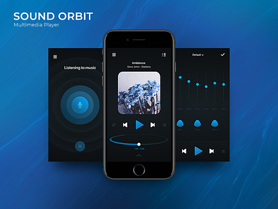 Sound Orbit. Multimedia Player Concept application blue concept dark ios music player ui ux