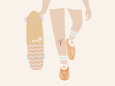 Love hurts adidas girl power longboard obfive skateboard skirt