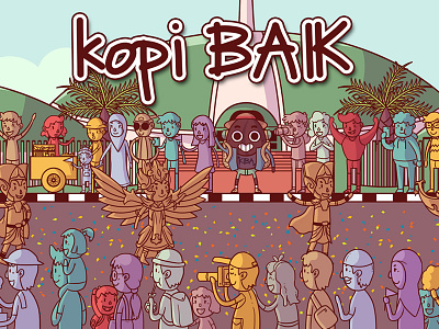 Kopi Baik carnival coffe festival illustration landmark