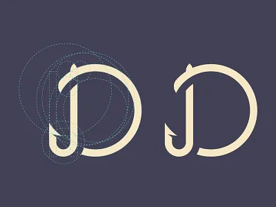 Dirigo Logo Grid branding d design fish grid hook identity letter logo logotype monogram symbol