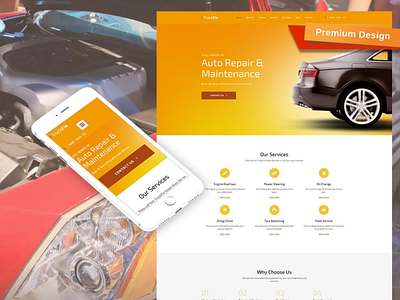 TruckFix Car Repair Responsive Website Template design for website mobile website design web design website design website template