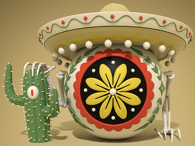 Eye-Eye-Eye 3d 3d illustration cactus character design illustration mexico modo