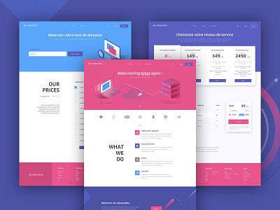 Marketing Website blue client homepage illustrations landingpage marketing pink price ui ux website