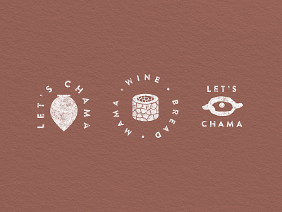 Chama Lockups bread chama food georgian icons illustration jar mama restaurant tone wine