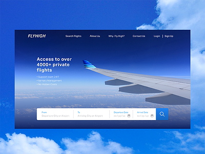 Landing Page (above the fold)- Daily UI # 003 003 charter daily travel