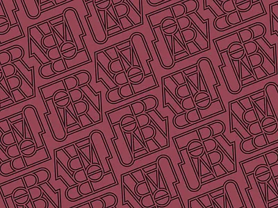 February Type Pattern february pattern typography